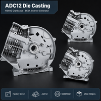 Boîtier de carter en aluminium moulé sous pression ADC12 H340G, personnalisé OEM, pour moteur de générateur onduleur 5KVA, directement du fabricant