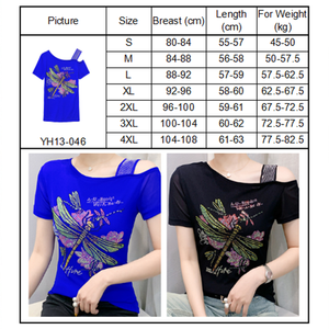 Filles à la mode dentelle Organza t-shirts luxe strass <span class=keywords><strong>libellule</strong></span> manches courtes haut pour femme Double couche glace soie maille T-shirt - Product Image 6