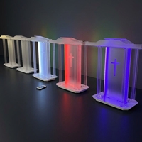 Pupitre de conférence moderne en acrylique, pliable, multifonctionnel, écologique et durable pour écoles, supermarchés, hôtels, églises