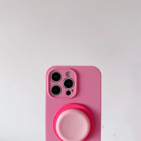 Funda Ultrafina para Teléfono con Soporte Plegable Color Caramelo para iPhone 12 13 14 15 16 Pro Max, Carga Inalámbrica, Soporte Magnético