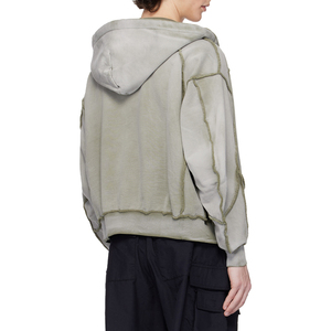 เสื้อฮู้ดซิปผู้ชายสไตล์วินเทจยี่ห้อ KingSen ล้างสีแบบแอซิด ปักลายดิจิตอล 3 มิติ ผ้าฝ้าย 100% น้ำหนัก 400gsm ทรงครอป สตรีทแวร์ - Product Image 5