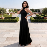 Nouvelle Robe de Soirée Tendance 2026 à Faible MOQ, Robe d'Été Unie Sans Manches pour Femme en Polyester/Coton, Lavable Naturellement