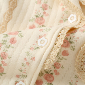 Set di <span class=keywords><strong>pigiama</strong></span> inverno donna manica lunga 100% fiori di <span class=keywords><strong>cotone</strong></span> Set Homewear in pizzo - Product Image 6