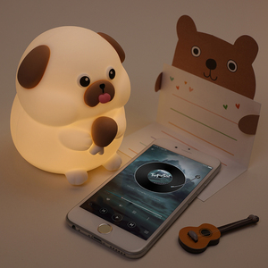 Lámpara de Escritorio LED RGB Recargable de 6V con Intensidad Regulable, Linda Lámpara Nocturna Moderna con Diseño de Cachorro de Dibujos Animados, Material de Silicona, Decoración para el Hogar, Juguete para Bebés - Product Image 2