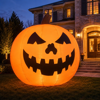 Citrouille géante lumineuse LED gonflable pour Halloween, décoration extérieure pour jardin, pelouse, fête, festival