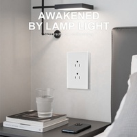 Salida de pared doble americana para EE. UU. Enchufe estándar PC sin marco Salida de receptáculo dúplex blanco con margen intercambiable