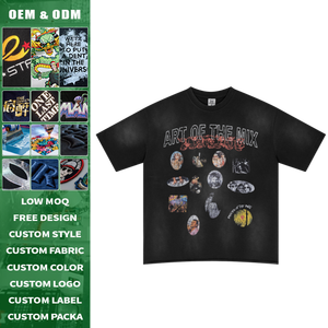 Camiseta Oversize de Algodón Pesado con Estampado Digital de Slogan y Fuente Desgastada, Estilo Urbano DTG, Manga Corta, Color Liso, 285 Gramos - Product Image 2