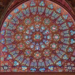 Vitraux sur mesure style rose, verre coloré décoratif pour la décoration intérieure et extérieure des bâtiments religieux - Product Image 2