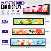 Pantalla LCD Extensible 24/7, Pantalla Digital Ultra Ancha para Publicidad en Tiendas Minoristas, Supermercados y Restaurantes