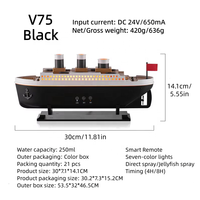 Nouveau Design 2026 Humidificateur Diffuseur Anneaux de Fumée 250 ml avec Lumière LED Colorée, Effet Méduse, Bateau et Titanic, Télécommande Incluse