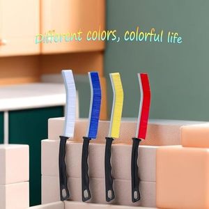 Hard-Bristled Dead-Angle Deep Tile Joints Crevice Cleaning Brush Long Handle Durable Nylon Bathroom Kitchen <b>Shower</b> Sink Cleaning - Product Image 4