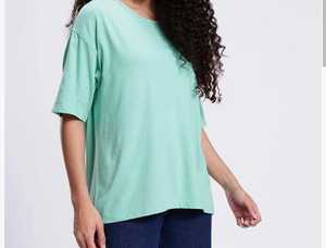 T-shirts amples d'été en coton bleu ciel de luxe 200g à manches courtes pour femmes, modèle basique personnalisé STELLAR - Product Image 3