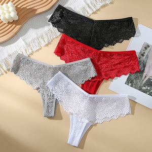 Culottes en dentelle sexy de style européen et américain pour femmes, lingerie sexy la plus vendue, strings, culottes taille basse à col en V - Product Image 3