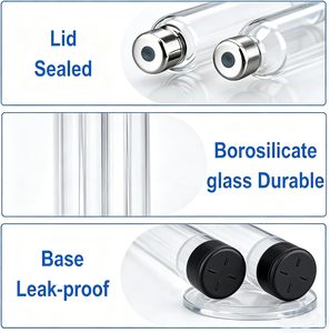 Steam Sterilized Durable 3ml Glass Vials with Aluminum Lid and <b>Rubber</b> Stopper for Skin Care <b>Liquid</b> Packaging - Product Image 2