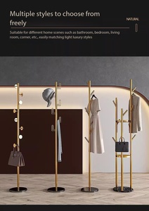 Porte-manteau sur pied en marbre en forme d'arbre, élégant, simple et autonome, idéal pour les chambres à coucher - Product Image 6