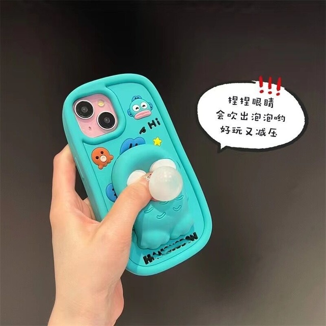 2024 New 3D Cute Cartoon Case for Huawei P60 Pro Blowing Bubbles Silicone Smart Phone Case for Iphone 11 12 13 14 15 Pro Max
