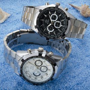 Montre de luxe pour homme 8084, marque de mode, sport, alliage, acier inoxydable, quartz, 46 mm, verre, aiguilles, étanche 3 ATM, affaires - Product Image 3