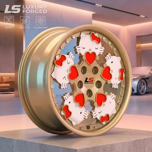 Jantes forgées personnalisées style <span class=keywords><strong>Kitty</strong></span> 17-19 pouces, jantes mignonnes de dessin animé pour Mini-Cooper, Porsche 911, BMW-1 - Jantes Kawaii Premium LS - Product Image 1