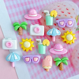 Mini chapeau de soleil en forme de cocotier brillant, ornement pour ongles, boucles d'oreilles, colle crème, clous, perles en acrylique, plastique, lucite, Duolang <span class=keywords><strong>Re</strong></span>-0872 - Product Image 3