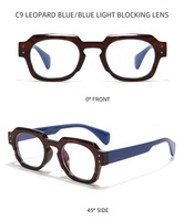 QSKY Vintage nouvelle mode écaille de tortue personnalisé lunettes optique 2024 Rectangle Anti lumière bleue Rivet lunettes pour les femmes