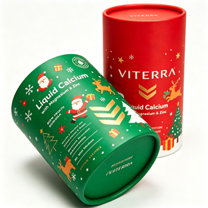 Luxury Gold Foil Rigid Cardboard <b>Round</b> <b>Box</b> for Health Supplements Vitamins Packaging Custom Logo Wholesale - Product Image 3