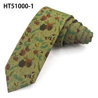 Corbata de Algodón Verde Oliva con Diseño Floral de Guisantes Dulces para Boda, Corbata Personalizada con Logotipo para Hombre, Fabricante de Corbatas