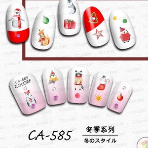 Nouveauté 3D arbre de noël pingouin ours polaire Nail Art autocollants Logo personnalisé ongles décalcomanies en gros - Product Image 2