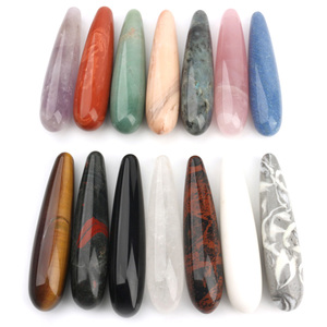 Natürliches 7-Zoll Sexspielzeug Heilender Rosenquarz Massagestab Grüner Aventurin Kristall-<span class=keywords><strong>Dildo</strong></span> für Liebesspiele - Product Image 1
