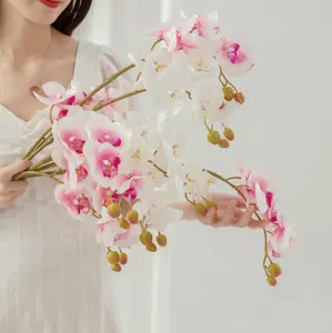 Natural Real Touch Latex Flowers Artificial Flowers Phalaenopsis Furniture Office Decoration Flowers