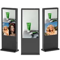 Écran numérique interactif extérieur sur pied de 55 pouces, IP65, 2000-5000 Nits, compatible Android et Windows, OEM ODM pour allées de circulation