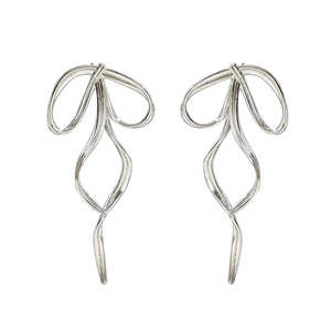 Sweet Korean Style Bowknot Drop Earrings Zinc Alloy Stainless Steel Studs Mori Girl College Fashion Jewelry EH4888 - Product Image 5