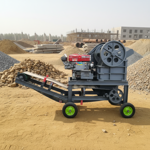 Britador de Mandíbulas Móvel Mini com Motor Diesel, Britador de Pedra Móvel, Planta de Britagem Móvel Portátil - Product Image 1