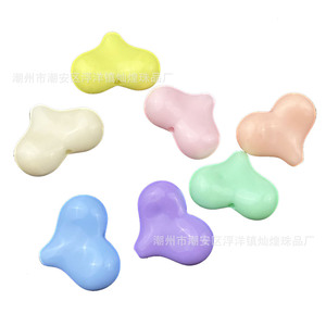 Perles en acrylique en forme de cœur, couleur unie, trou vertical, pour la fabrication de bijoux, accessoires de bricolage - Product Image 5