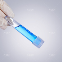 Tube de culture bactérienne stérile en PS/PP de 100 mm avec graduation et bouchon double position, tube d'échantillonnage microbien jetable en plastique pour laboratoire