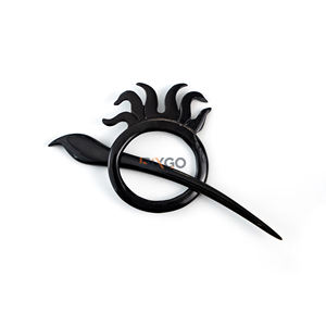 Épinglette de châle unique en forme de poisson en corne de buffle, faite à la main, écologique, bijou pour cheveux, pour mariage et cadeau, qualité export Vietnam - Product Image 6