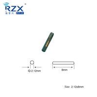Microchip RFID para Animales, Mini Etiqueta de Vidrio 134.2khz 2.12x12mm, Etiqueta Inteligente RFID para Animales FDX-B Em4305, Etiquetas de Implante