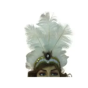 SHOWGIRL-tocado de plumas burlescas para niña, tocado de disfraz para niña de SAMBA en lata de salón/