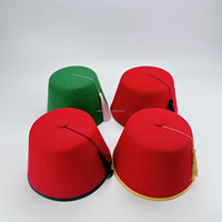 Chapeau Turc Rouge Tarboosh, Fez Vert, Pompon Doré, Costume de Fête de Pâques, Style Marocain, Unisexe Adulte, 6 Panneaux, Logo Personnalisé