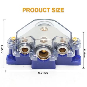 บล็อกกระจายสายไฟแบบสกรู 3 ทาง ขนาด 4 เกจ สำหรับสายไฟดิน สีฟ้า ทำจากทองแดงแท้ 12-24V - Product Image 4