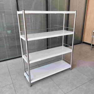 Estante de almacenamiento comercial de acero inoxidable de <span class=keywords><strong>4</strong></span> capas Montaje fácil Soporte de exhibición de pie duradero - Product Image 2