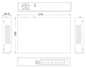 16 Port Gigabit Network <b>Switch</b> with SFP Uplink, 10/100/1000Mbps Rack Mount, Metal <b>Case</b>, Stable - Product Image 1