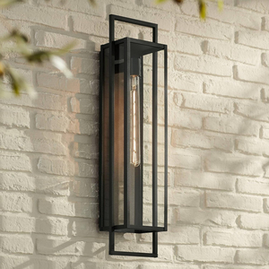 Industrial Geometric Frame Exterior <b>Wall</b> Lantern Clear Glass <b>Wall</b> <b>Sconce</b> For Courtyard Facade Residential Decoration - Product Image 3