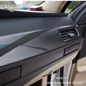Super Gloss 6D Carbon Fiber Black PVC Car Wrap Vinyl Film Sticker Auto-Healing Color-Changing UV Proof Automotive Accessories - Product Image 2