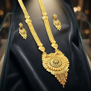 Juego de Collares Largos de Oro de 14K, 18K y 24K, Diseño Floral Tradicional, Joyería Larga de Moda - Product Image 3