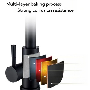 Robinets de cuisine modernes en acier inoxydable <span class=keywords><strong>noir</strong></span> rotatif à 360 degrés 304 avec extension de pulvérisateur mitigeur d'évier - Product Image 4