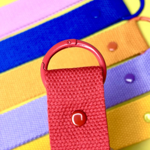 Sangle en toile couleur macaron écologique de 32 mm, brodée, personnalisable, pour étiquette de bagage, cordon porte-nom, mousqueton porte-clés, unique - Product Image 2