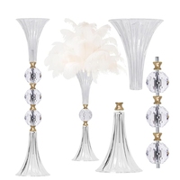 Décoration de mariage Cristal acrylique transparent Support de fleurs de mariage Pièce centrale pour table de mariage