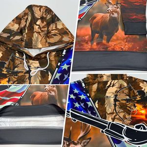 Sudadera con Capucha FOXA Personalizada para Caza, Diseño de Camuflaje Animal, Unisex, Transpirable, Absorbe la Humedad, Ropa para Exteriores - Product Image 5