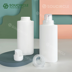 Bán Sỉ Dung Dịch Chống Rò Rỉ Thương Mại Điện Tử Chai HDPE 500Ml Dung Dịch Làm Mềm Vải Hình Bầu Dục Bằng Nhựa 1L Chai Chất Tẩy Giặt - Product Image 2