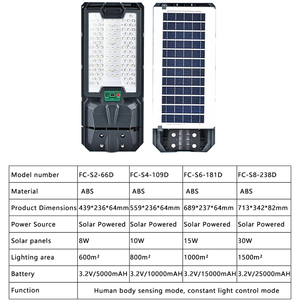 Lampe solaire LED de rue de haute qualité certifiée IP65 CE, capteur de mouvement, 8W 10W 15W 30W, tout-en-un, éclairage extérieur de jardin - Product Image 6